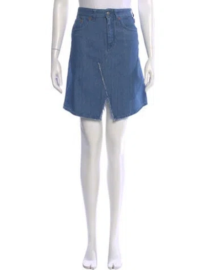 Pre-owned Mm6 Maison Margiela Denim Knee-length Skirt In Blue