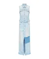 Mm6 Maison Margiela Maxi Dresses Patchwork Detail In Blue