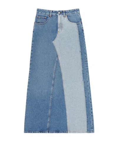 Mm6 Maison Margiela Denim Maxi Skirt In Blue