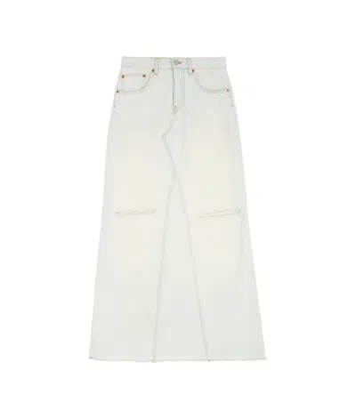 Mm6 Maison Margiela Denim Maxi Skirt In Blue
