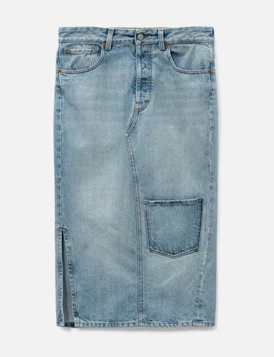 Mm6 Maison Margiela Denim Midi Skirt In Blue