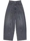 Mm6 Maison Margiela Wide-leg Cotton Jeans In Gray
