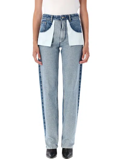 Mm6 Maison Margiela Denim Reverse Pocket In Blue