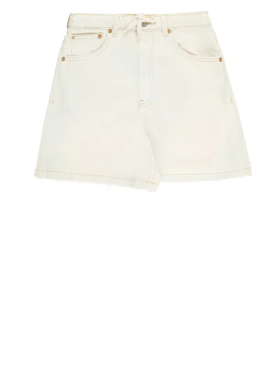 Mm6 Maison Margiela Kids' Denim Shorts In White