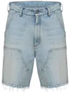 Mm6 Maison Margiela Numbers-motif Denim Shorts In Clear Blue