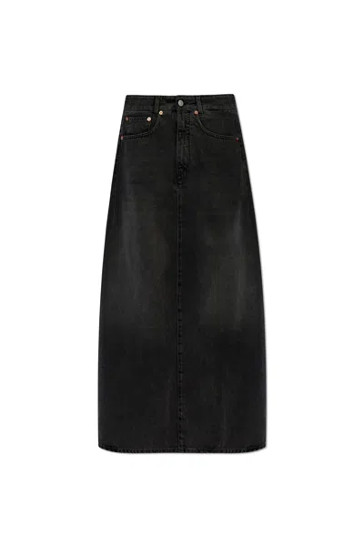 Mm6 Maison Margiela Denim Skirt In Black