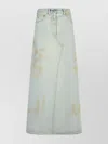 Mm6 Maison Margiela Denim Skirt With High Waist And Front Slit