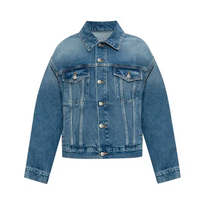 Pre-owned Mm6 Maison Margiela Denim Sports Jacket 'light Blue' | Women's Size 38