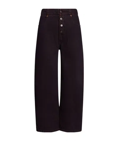 Mm6 Maison Margiela Denim Trousers In Black