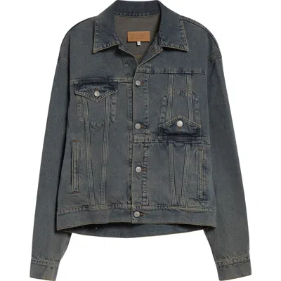 Mm6 Maison Margiela Denim Trucker Jacket In Gray