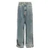 Mm6 Maison Margiela Relaxed Wide-leg Jeans With Distressed Edges In Blue
