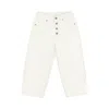 Mm6 Maison Margiela Denim Wide Leg Jeans With Logo Embroidery Kids