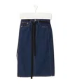 Mm6 Maison Margiela Denim Wrap Midi Skirt In Blue