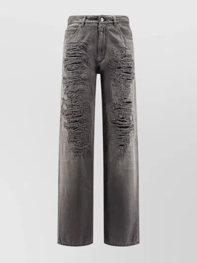 Mm6 Maison Margiela Jeans With Destroyed Effect In Multi