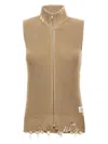 Mm6 Maison Margiela Mm6 By Maison Margiela Destroyed Cotton Knit Vest With High Neck