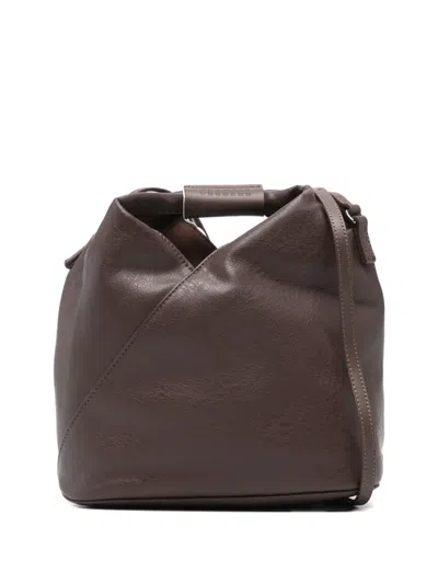 Mm6 Maison Margiela Diagonal-seam Shoulder Bag In Brown