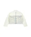 Mm6 Maison Margiela Diamond-quilted Denim Jacket In White