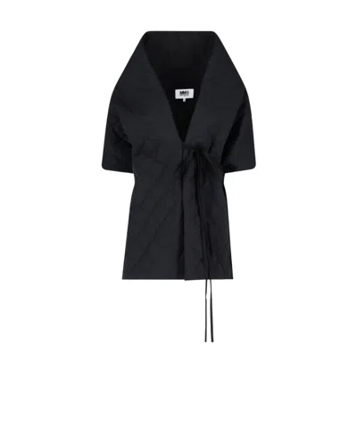 Mm6 Maison Margiela Diamond-quilted Scarf In Black