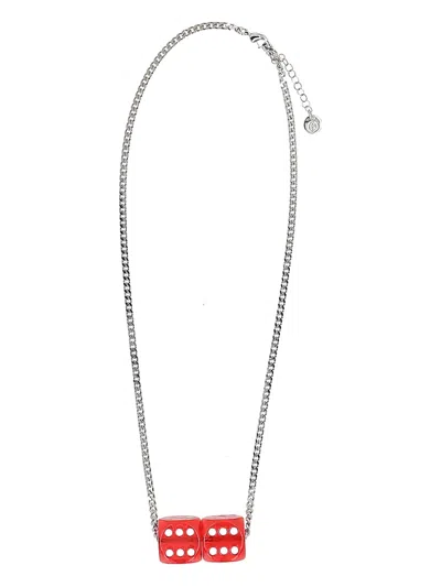 Mm6 Maison Margiela Dice-pendant Necklace In Metallic