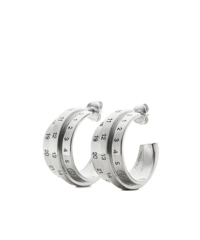MM6 MAISON MARGIELA TRIPLE NUMBER HOOP EARRINGS