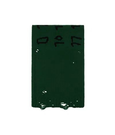 Mm6 Maison Margiela Green Numeric Scarf In 002j Green/black