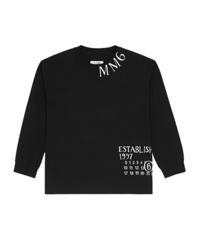 Mm6 Maison Margiela Digital T-shirt In Black