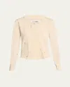Mm6 Maison Margiela Distressed Cardigan In Cream