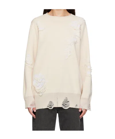 MM6 MAISON MARGIELA MM6 MAISON MARGIELA DISTRESSED CREWNECK SWEATSHIRT