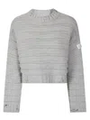 Mm6 Maison Margiela Distressed Cropped Knit Sweater In Multi