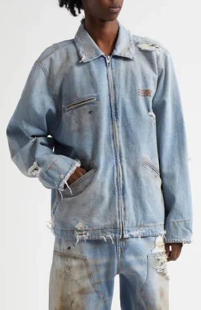 Mm6 Maison Margiela Distressed Denim Chore Jacket