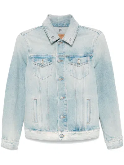 Mm6 Maison Margiela Distressed Denim Jacket In Gray