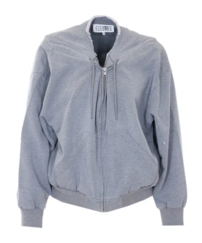 Mm6 Maison Margiela Long-sleeved Sweatshirt In Blue