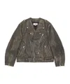 Mm6 Maison Margiela Distressed-effect Leather Jacket In Black