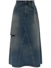 Mm6 Maison Margiela Distressed Effect Skirt In Blau