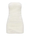 Mm6 Maison Margiela Elastic Jersey Mesh Mini Dress In White