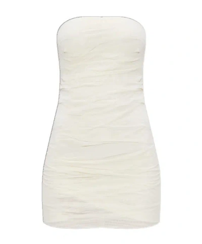 Mm6 Maison Margiela Tulle Mini Dress In Beige