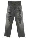 Mm6 Maison Margiela Distressed-frayed Jeans In Black