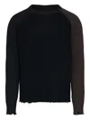 Mm6 Maison Margiela Mm6 By Maison Margiela Contrasting Sleeve Sweater With Distressed Hem