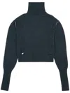 Mm6 Maison Margiela Distressed-effect High-neck Jumper In Green