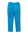 Mm6 Maison Margiela Distressed Jacquard Trousers In Blue