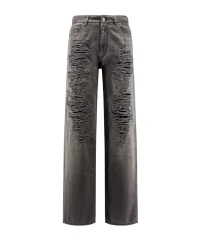 Mm6 Maison Margiela Distressed Jeans In Black