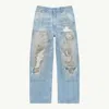 Mm6 Maison Margiela Mm6 By Maison Margiela Relaxed Fit High-waisted Distressed Jeans In Blue