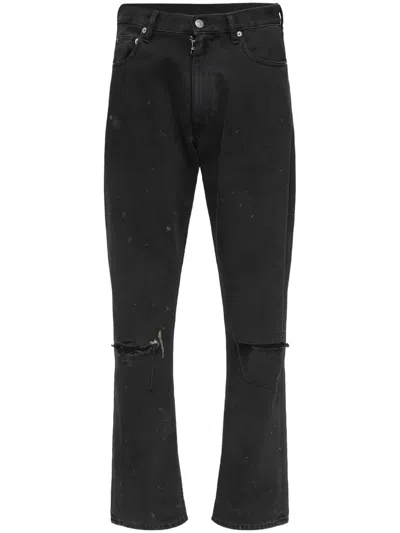 Mm6 Maison Margiela Distressed Jeans In Black