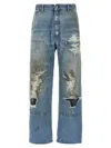 Mm6 Maison Margiela Medium Blue Denim Distressed Jeans