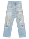 Mm6 Maison Margiela Mm6 By Maison Margiela Relaxed Fit High-waisted Distressed Jeans In Blue