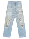 Mm6 Maison Margiela Mm6 By Maison Margiela Relaxed Fit High-waisted Distressed Jeans In Blue