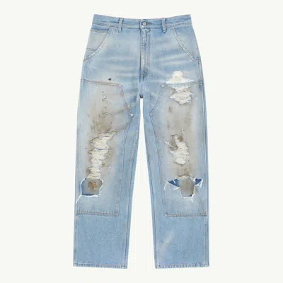 Mm6 Maison Margiela Distressed Jeans In Blue