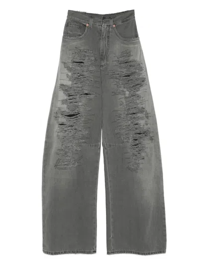 Mm6 Maison Margiela Distressed Jeans In Gray