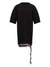 Mm6 Maison Margiela Distressed Knitted Mini Dress In Black