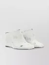 Mm6 Maison Margiela Distressed Leather Wedge Heel Slippers
